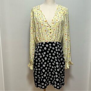 ASOS Floral Yellow and Black Dress